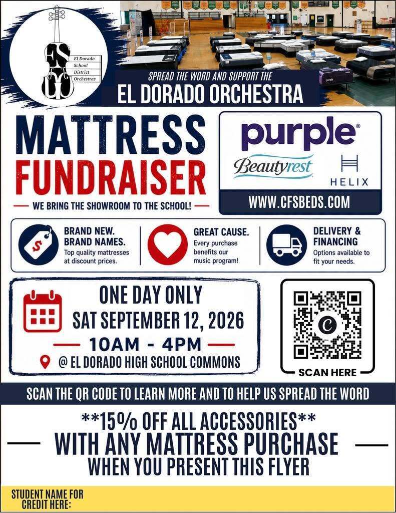 El Dorado Orchestra Fundraiser at EHS, 9/12/26