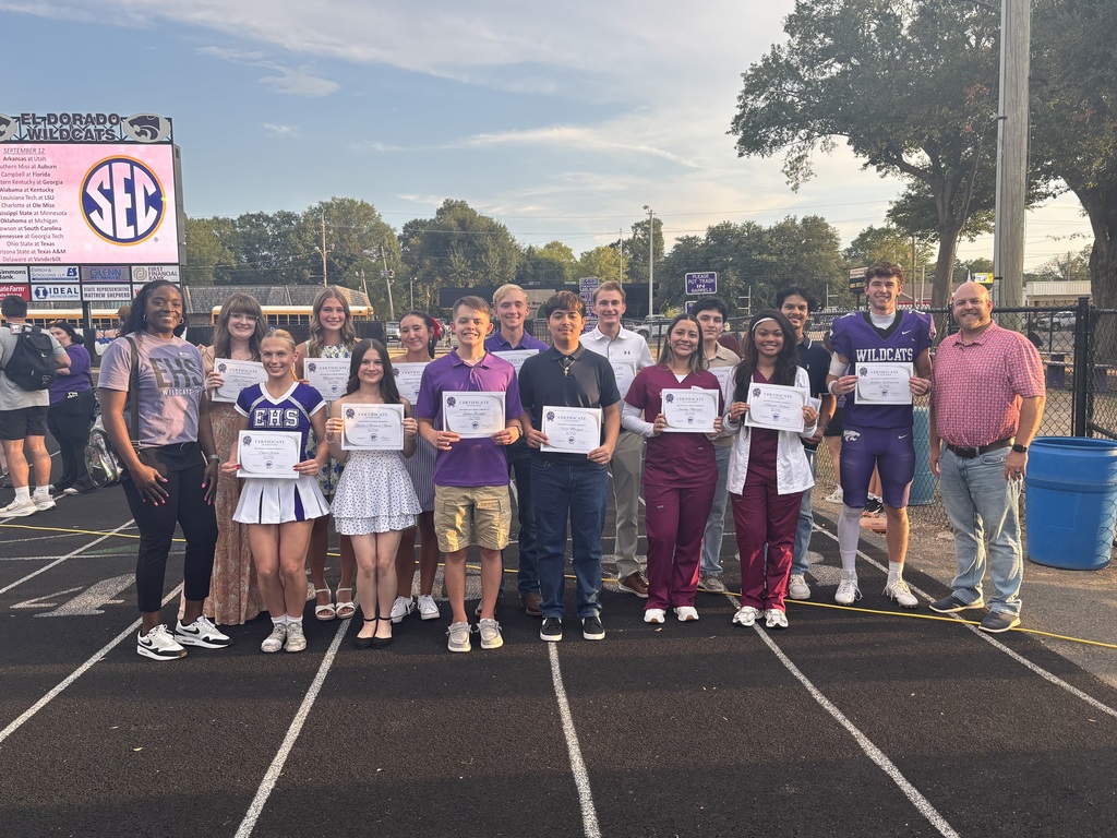 Top 5% of the 2027 graduating class recognized at the EHS football game.