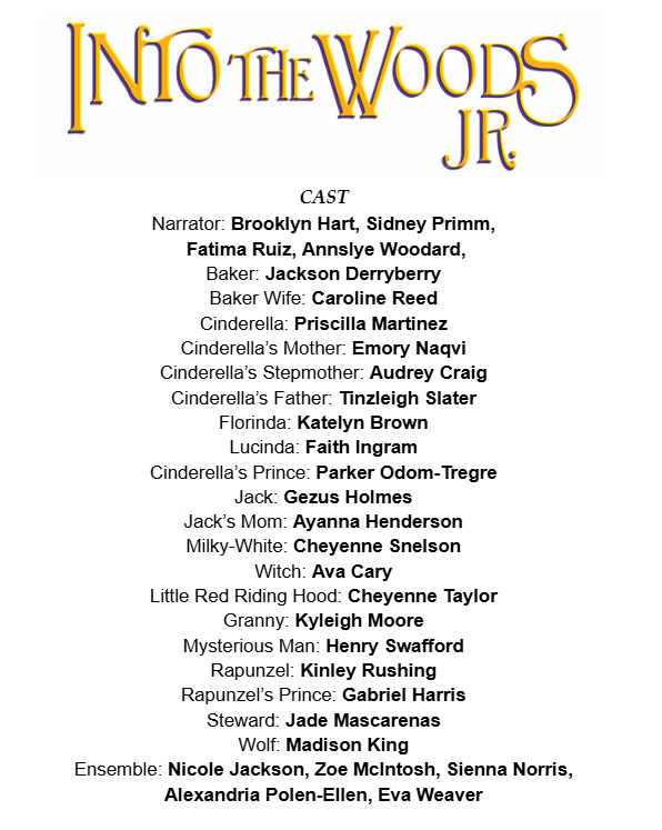Into the Woods Jr Cast List
