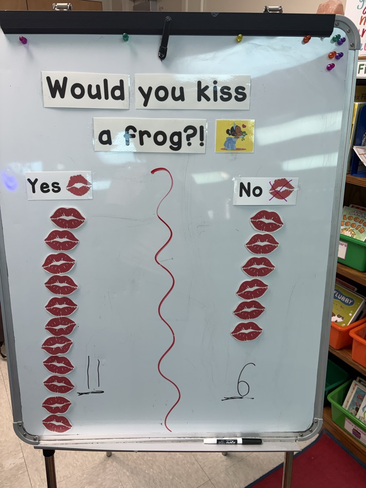 a graph of if students would kiss a frog or not