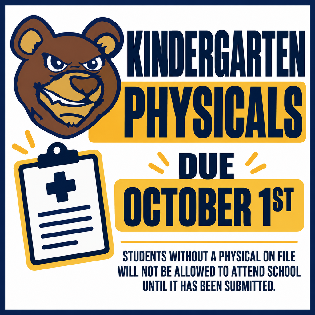kindergarten physicals due october 1st
