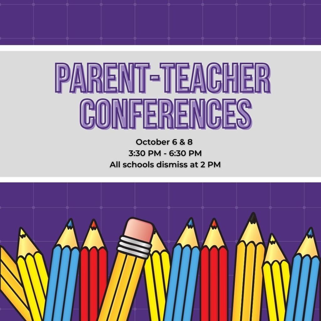 parent teacher conference reminder- all schools dismiss at 2pm