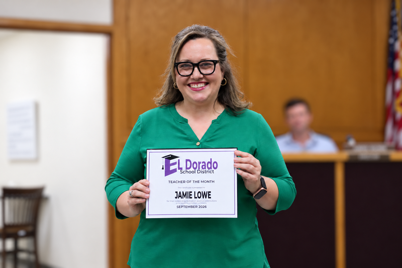jamie lowe- teacher of month