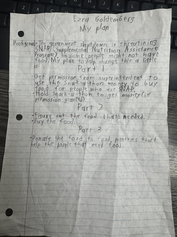 EZRA'S GAME PLAN FOR HELPING STUDENTS IN NEED