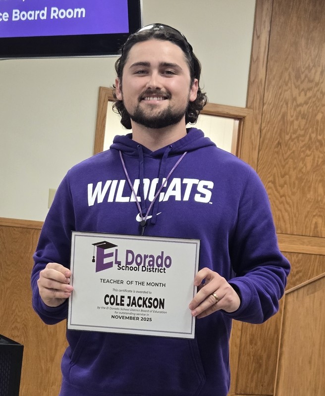 cole jackson - teacher of month
