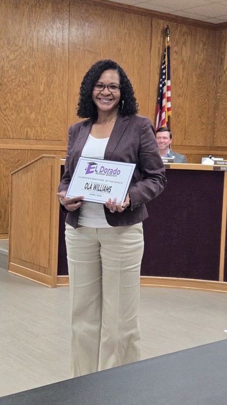 ola williams - employee of the month from washington middle school