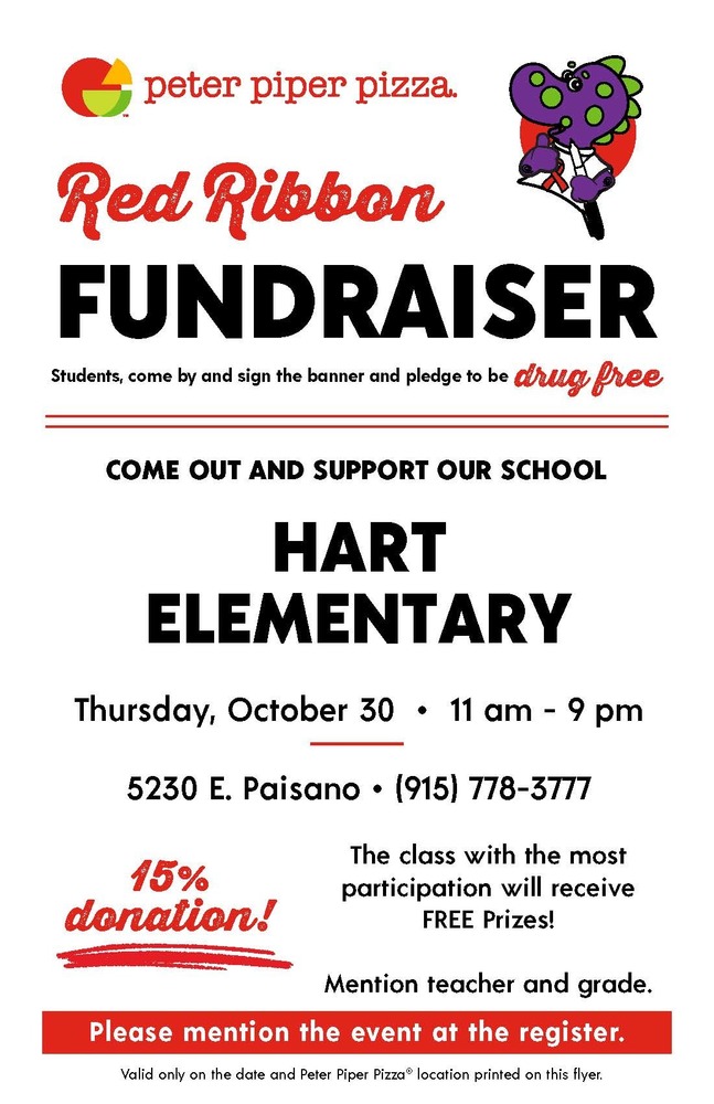 Red Ribbon Fundraiser at Peter Piper Pizza