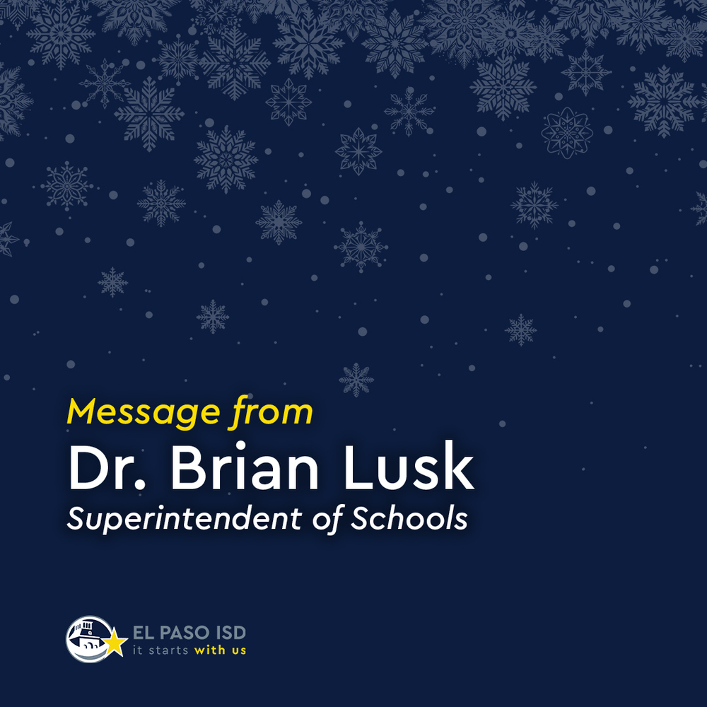 A MESSAGE FROM DR. BRIAN LUSK