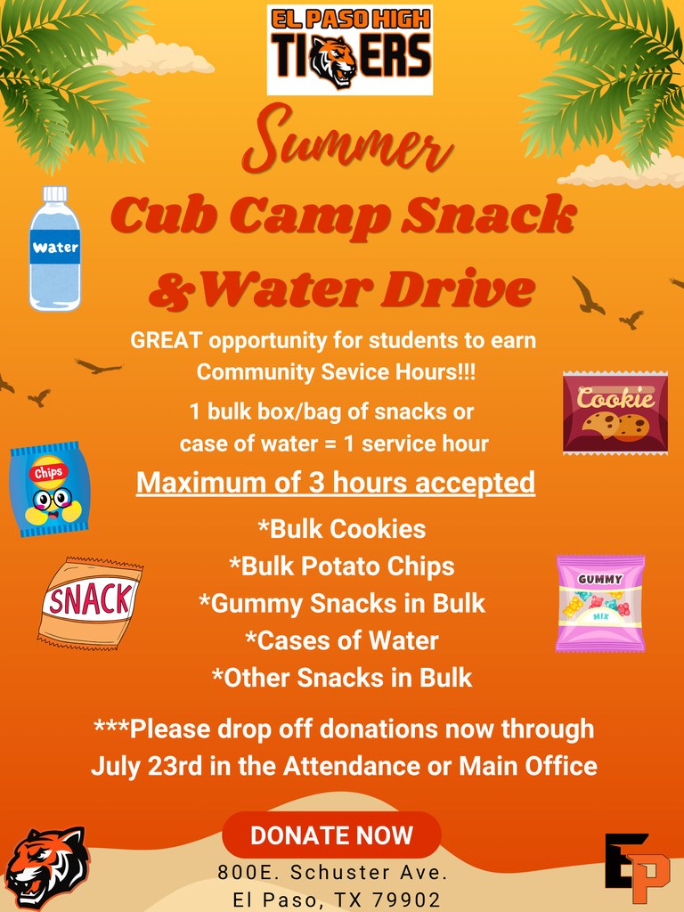 Cub Camp Donations-English