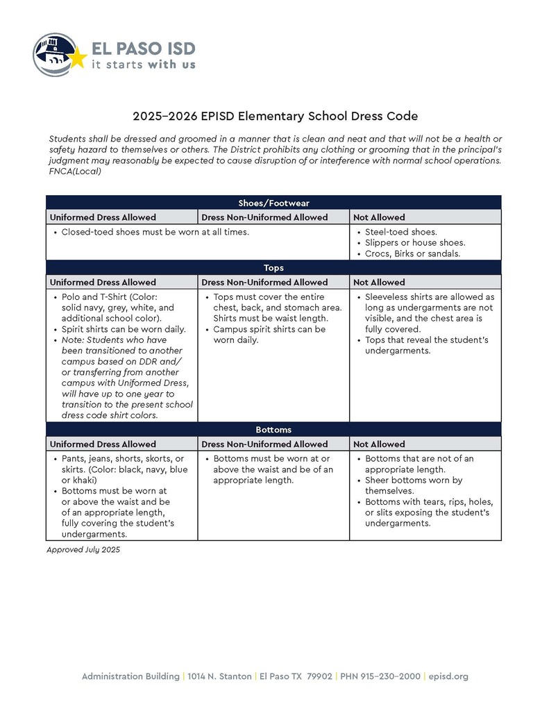 25 to 26 dress code