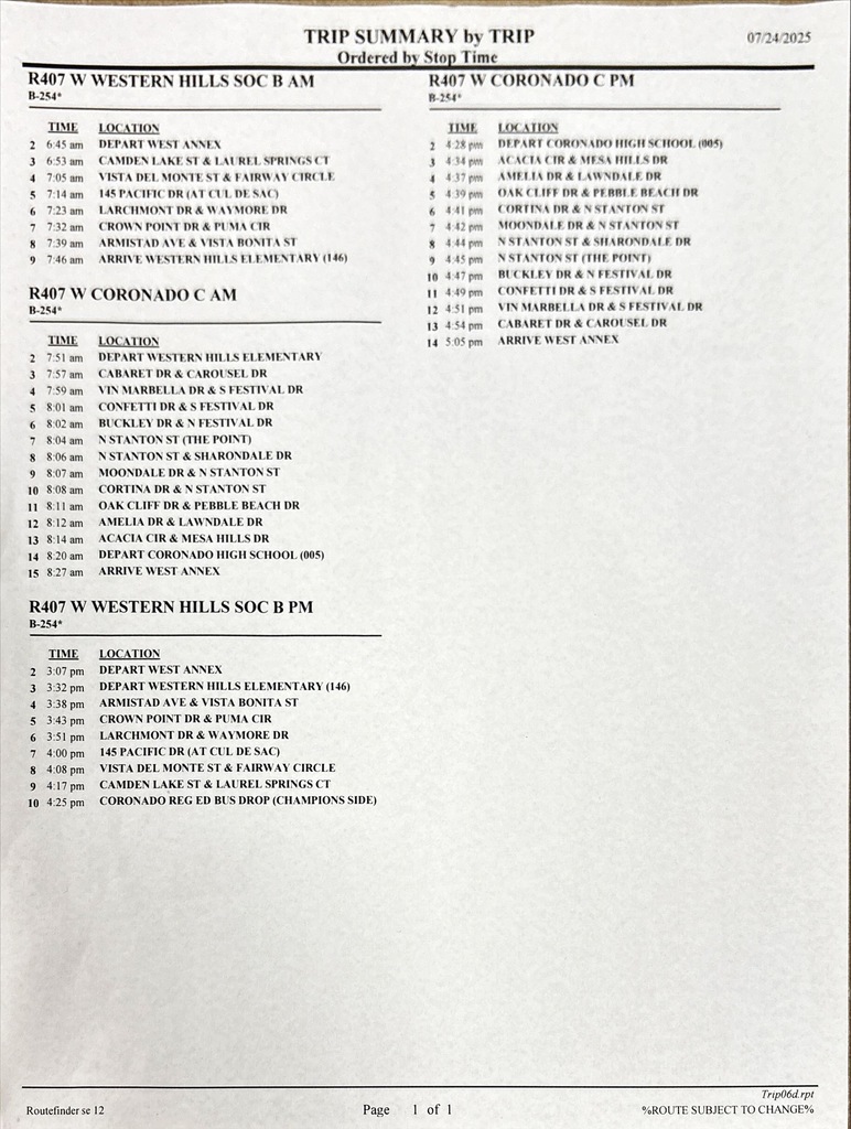 Bus Routes