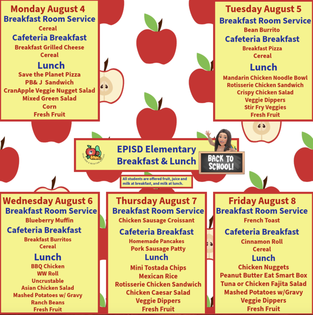 lunch menu wk 1