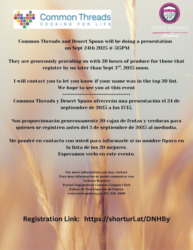 Save the date Common Threads Cooking for Life