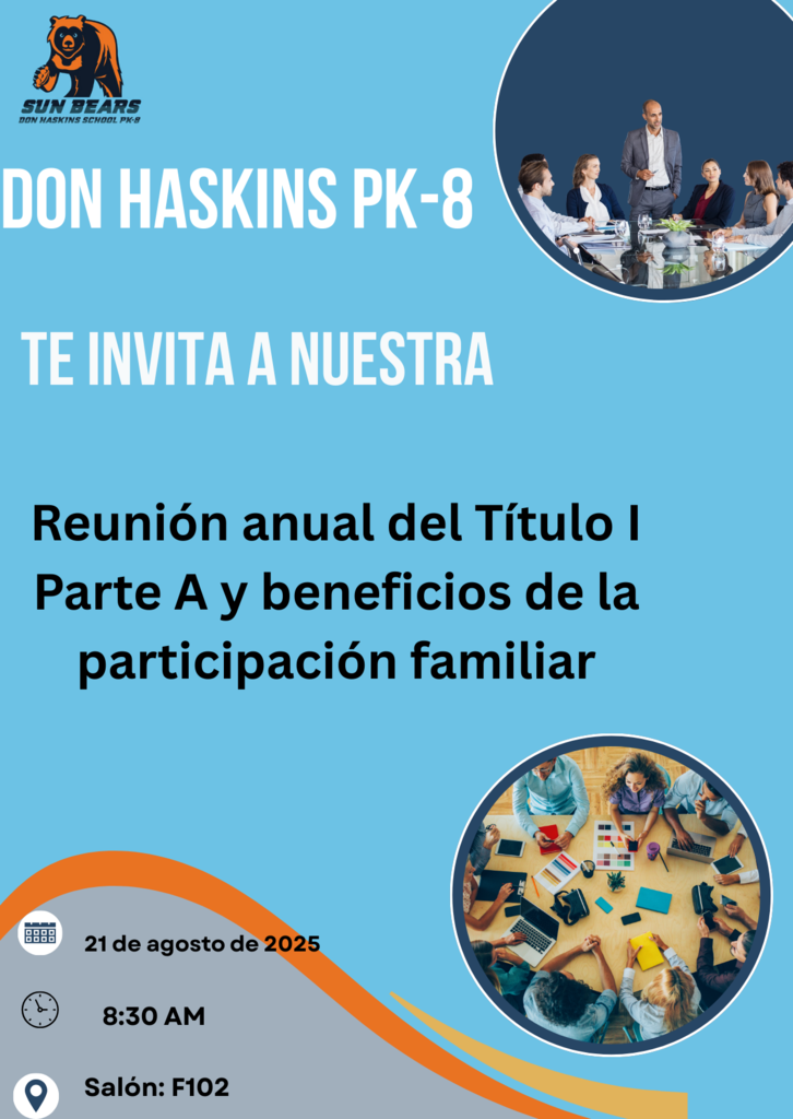 Annual Title I Part A Meeting and Benefits of Family Engagement Span. flyer