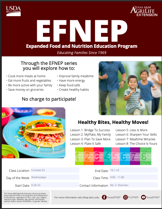 Nutrition Classes English flyer