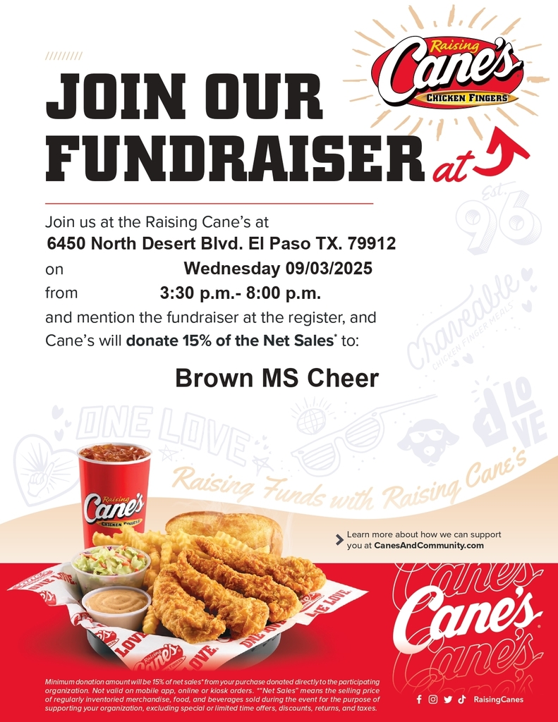 Cheerleading Fundraiser Wednesday, September 3rd from 3:30-8:00 pm 15% net Sales come back to support BMS Cheer
