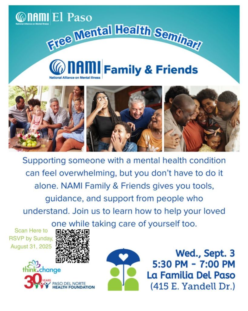 Free Mental Health Seminar English flyer