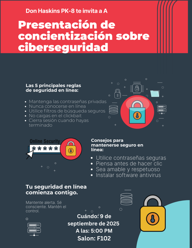 Cybersecurity Awareness Span. Flyer