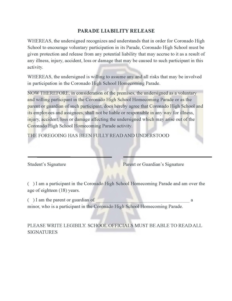 Parade Liability Release