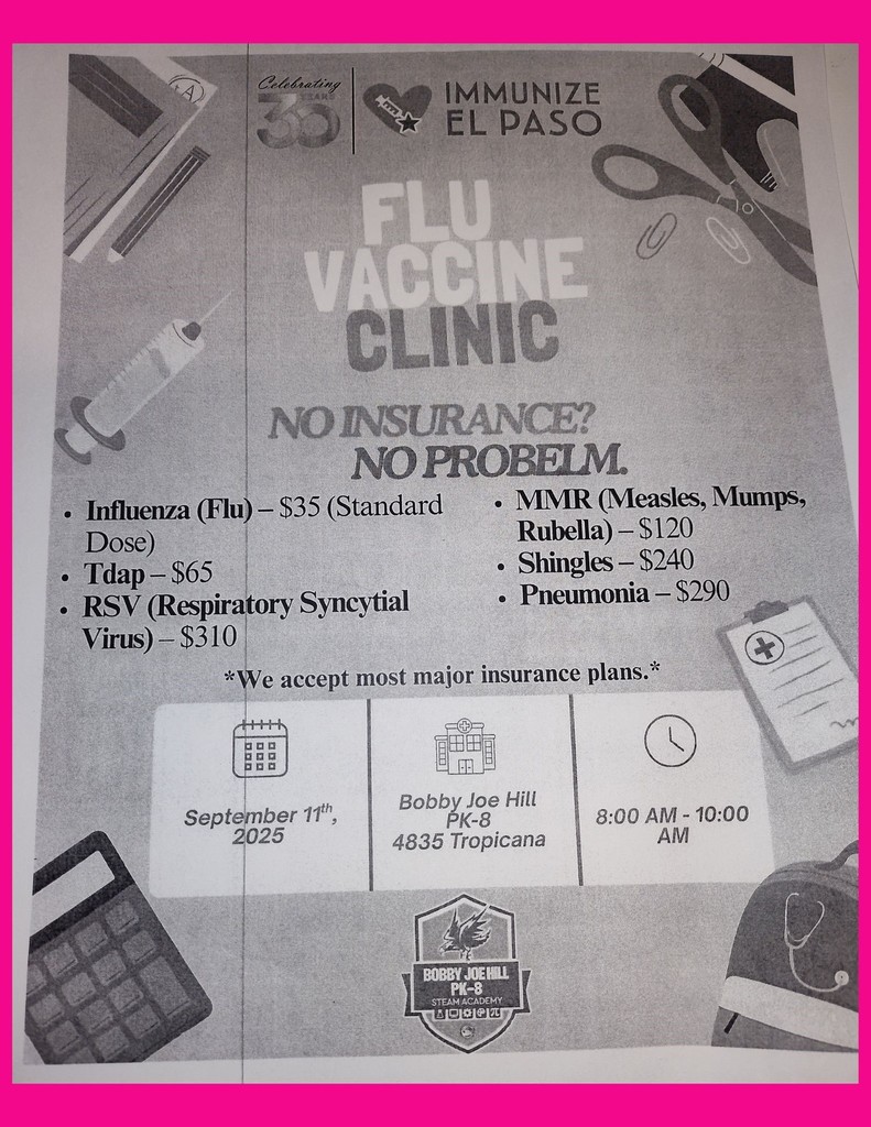 Flu Vaccine Clinic flyer