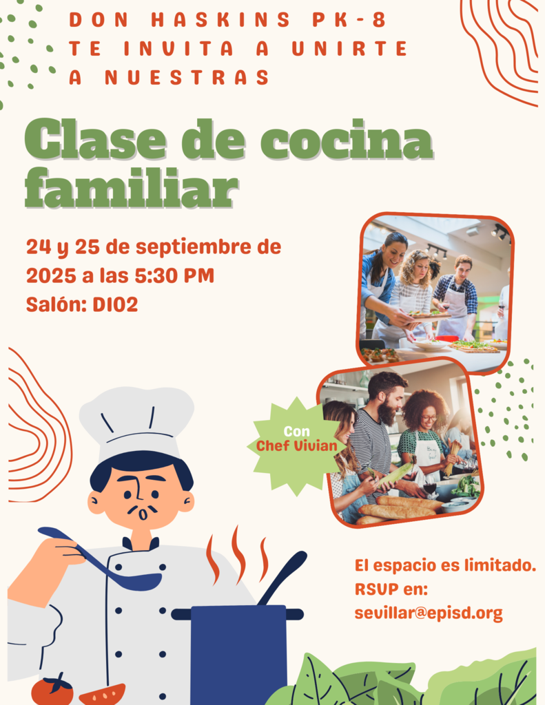 Family Cooking Classes Span. Flyer