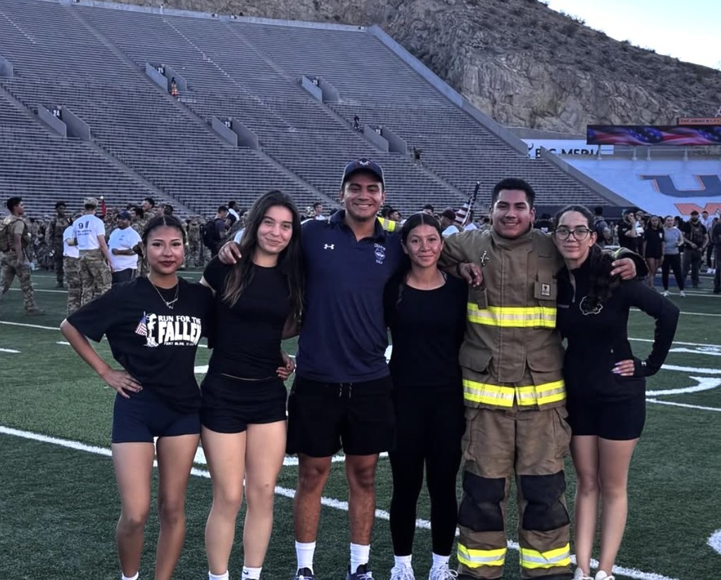 El Paso ISD students climb stairs to honor the courage of first responders and to solemnly remember the lives lost on 9/11. 