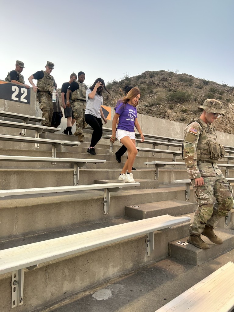 El Paso ISD students climb stairs at UTEP to honor the courage of first responders and to solemnly remember the lives lost on 9/11. 