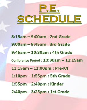 PE Schedule