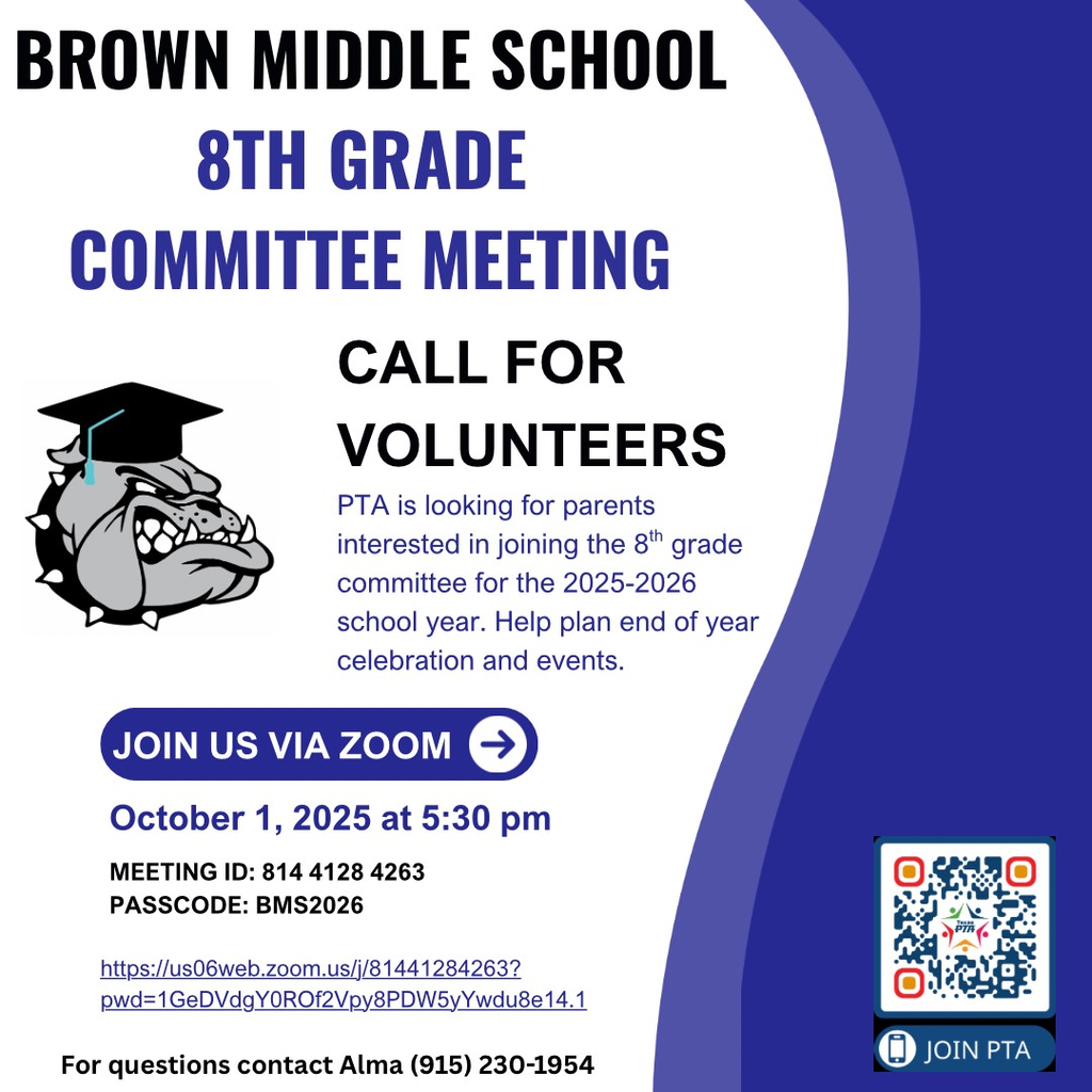 8th Grade Committee Meeting Zoom