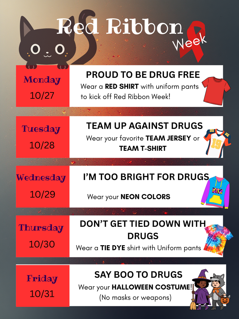 Red Ribbon Week 10/27 thru 10/31