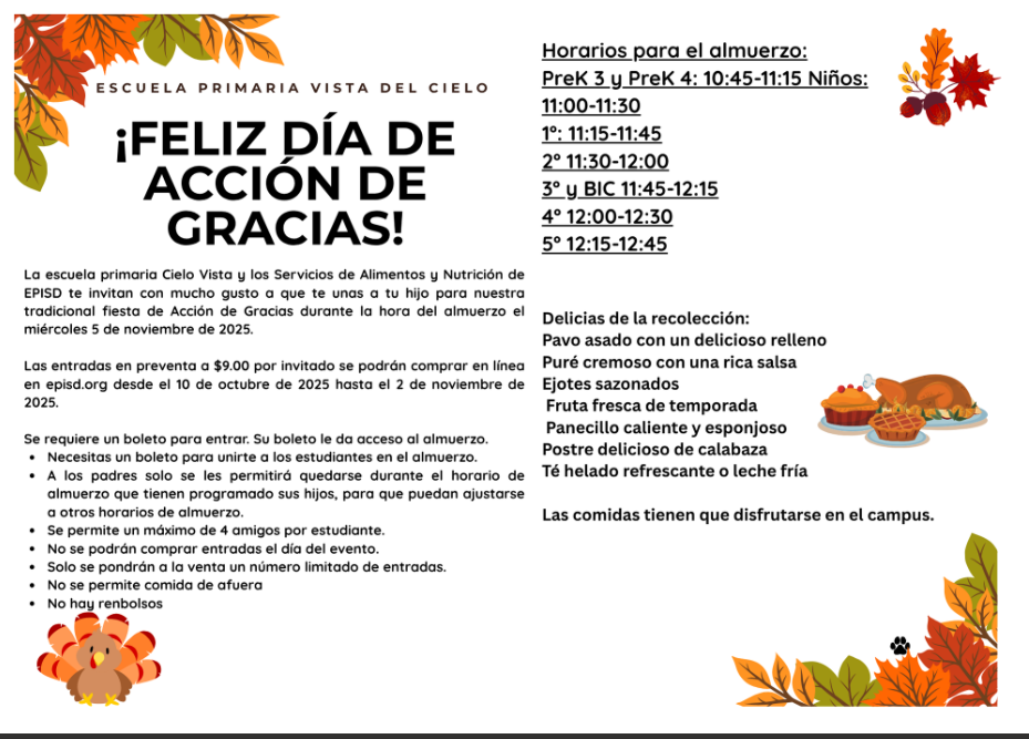 Thanksgiving Luncheon  spanish