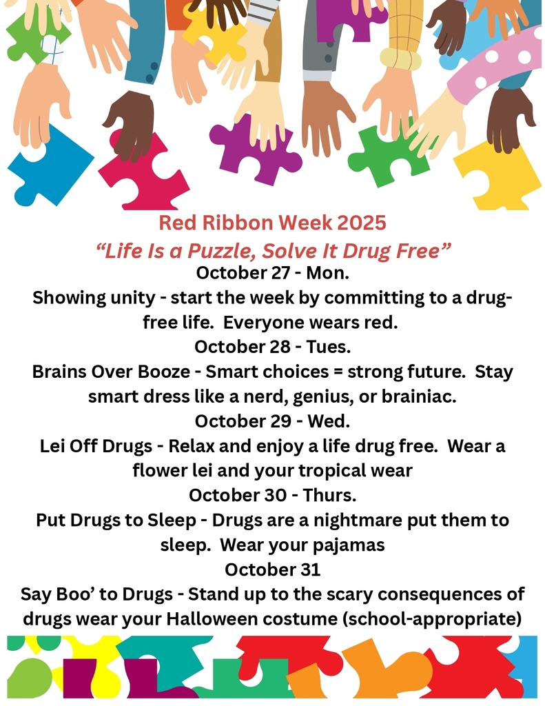 Red Ribbon Week Dress Up Days Flyer