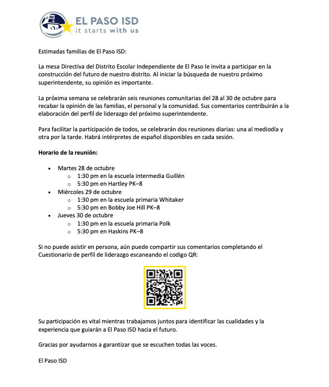 District Community Meetings