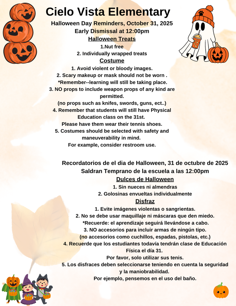 Halloween early dismissal