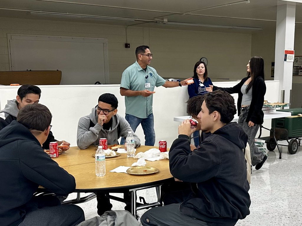 CCTA enjoying a pizza party for showing strong and improving attendance!