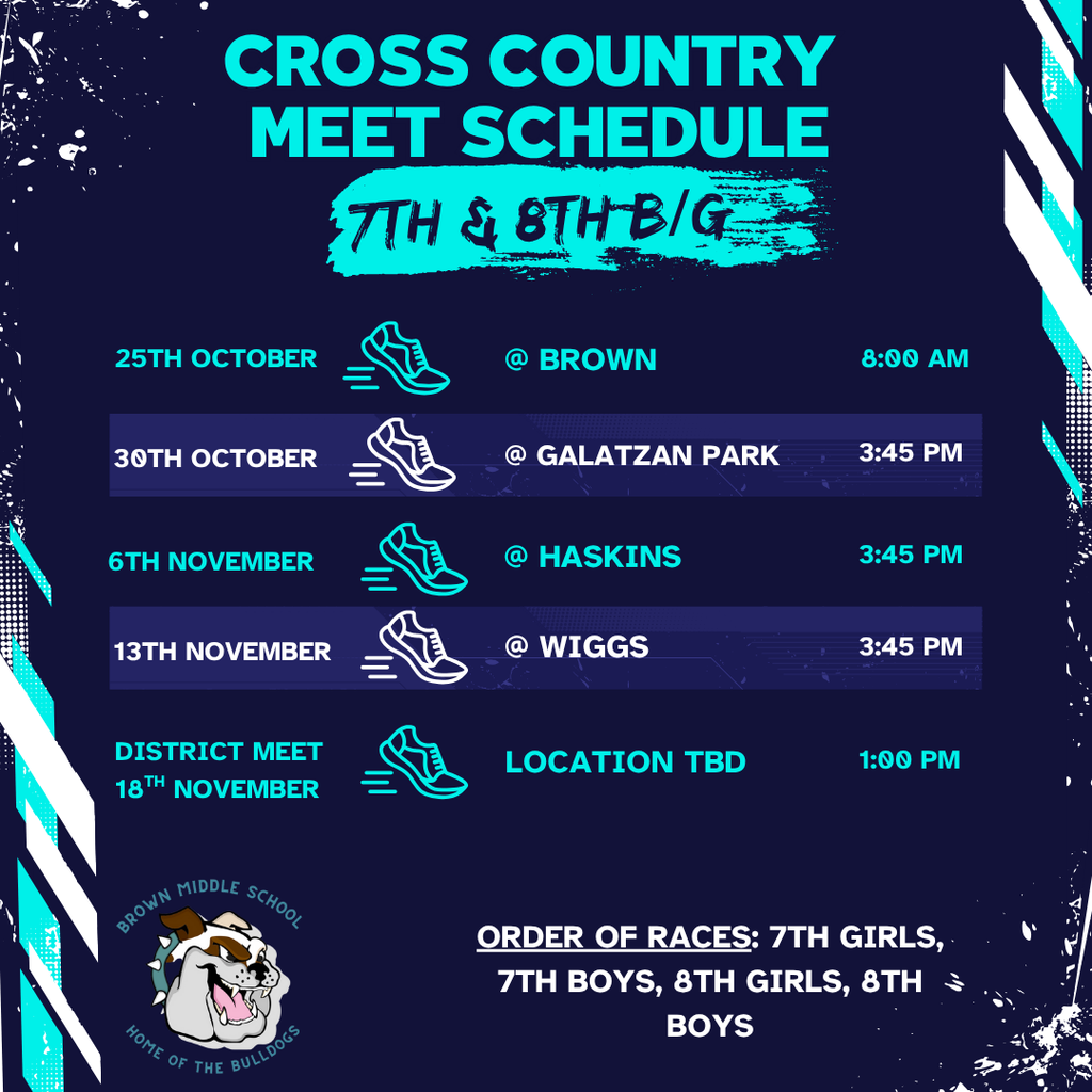 Cross Country Meet Schedule