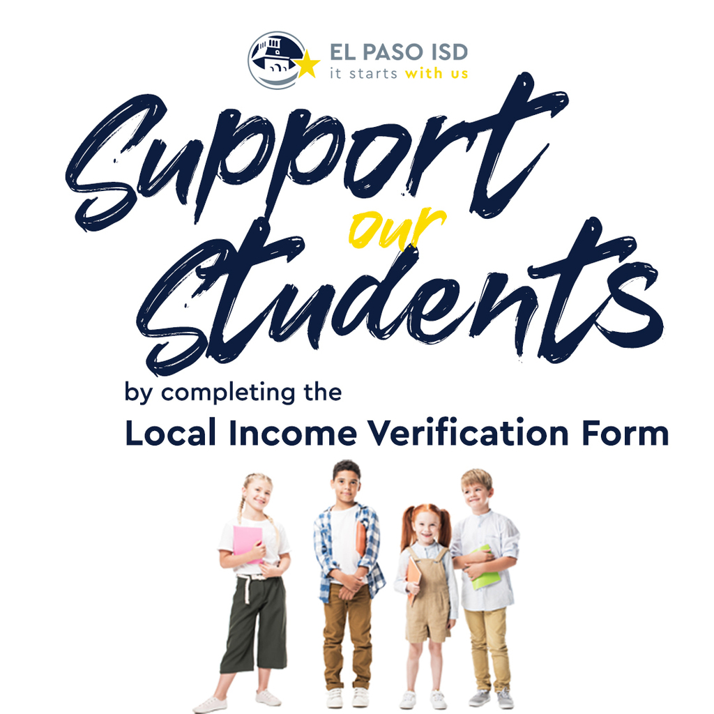 Support our students by completing the Local Income Verification Form