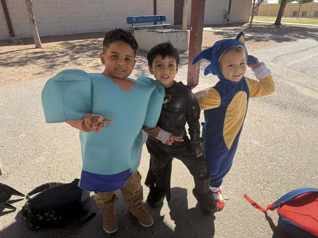 Hillside students dressed up as Minecraft, Batman, and Sonic