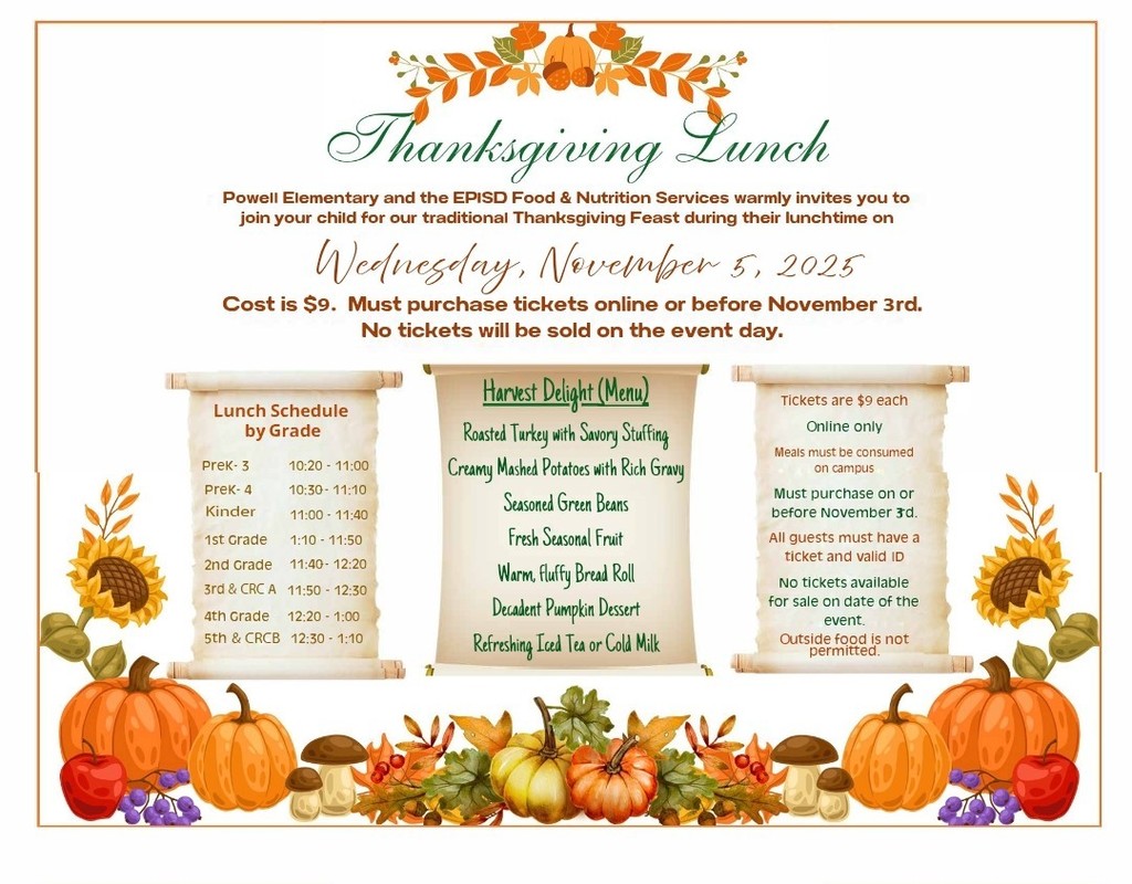 Powell Thanksgiving Lunch 2025