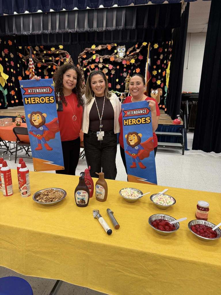 Sunrise Mountain Elementary School staff take photos with ice cream setup