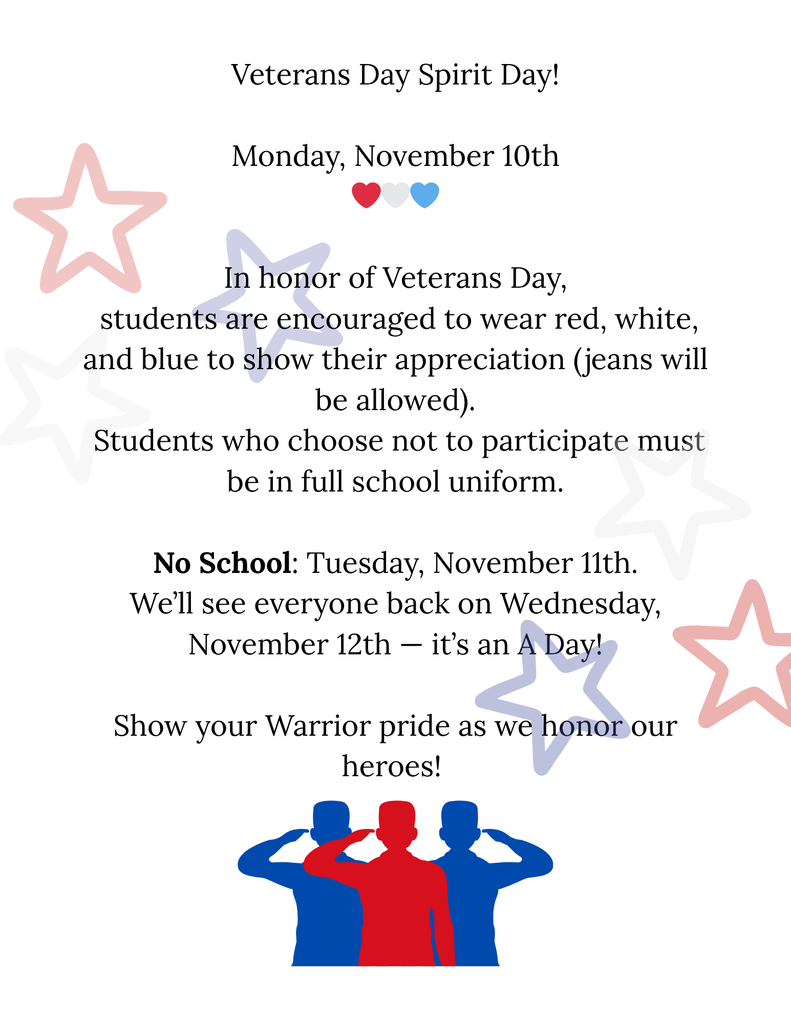 Veterans Day Spirit Day!