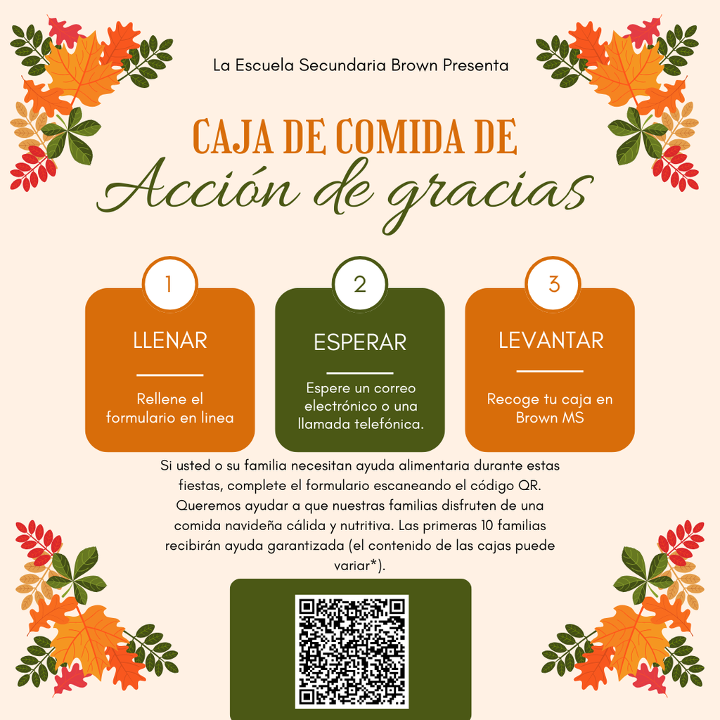 Caja de comida de Accion de Gracias