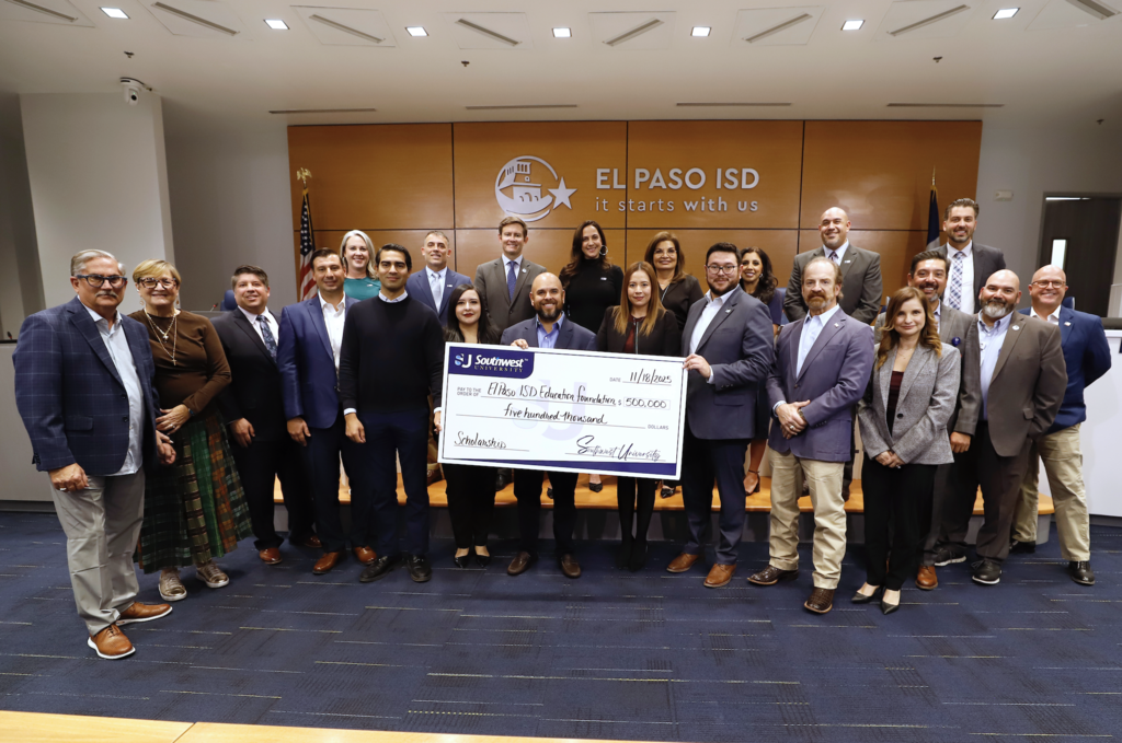 El Paso ISD Board of Trustees and Interim Superintendent Martha Aguirre were proud to recognize Southwest University for their partnership and their generous commitment of $500,000 to the El Paso ISD Education Foundation in support of scholarships for El Paso ISD students who attend Southwest University.🌟 Thank you, Southwest University, for championing student success in our community.❤