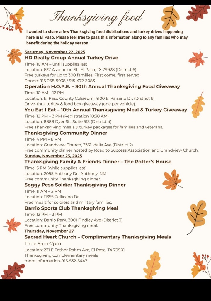 Thanksgiving food resources