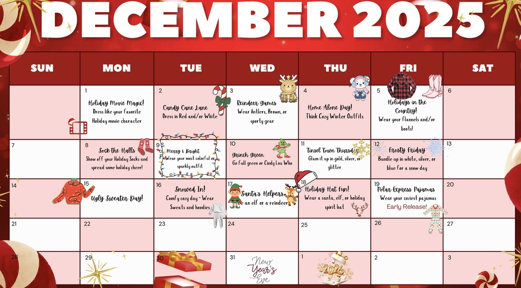 dress up days dec 2025