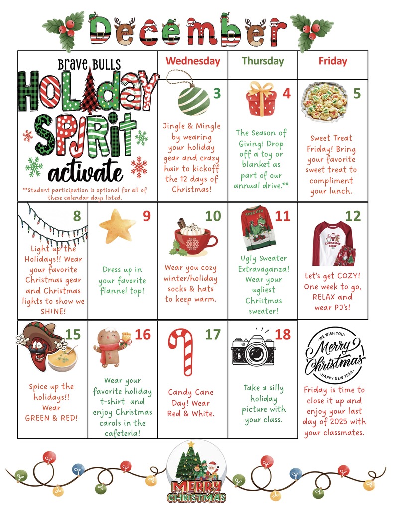 12 Days of Christmas Student Countdown