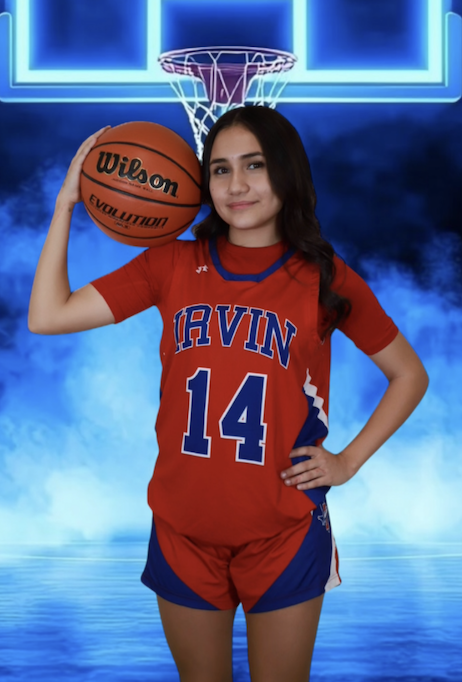 Photo of  Irvin High School's Jazlyn Burciaga part of the Lady Rockets Basketball team