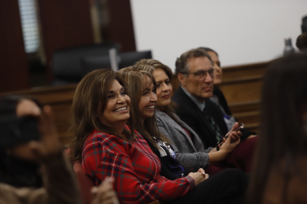 Interim Superintendent Martha Aguirre and El Paso ISD leadership smile while watching our students be recognized