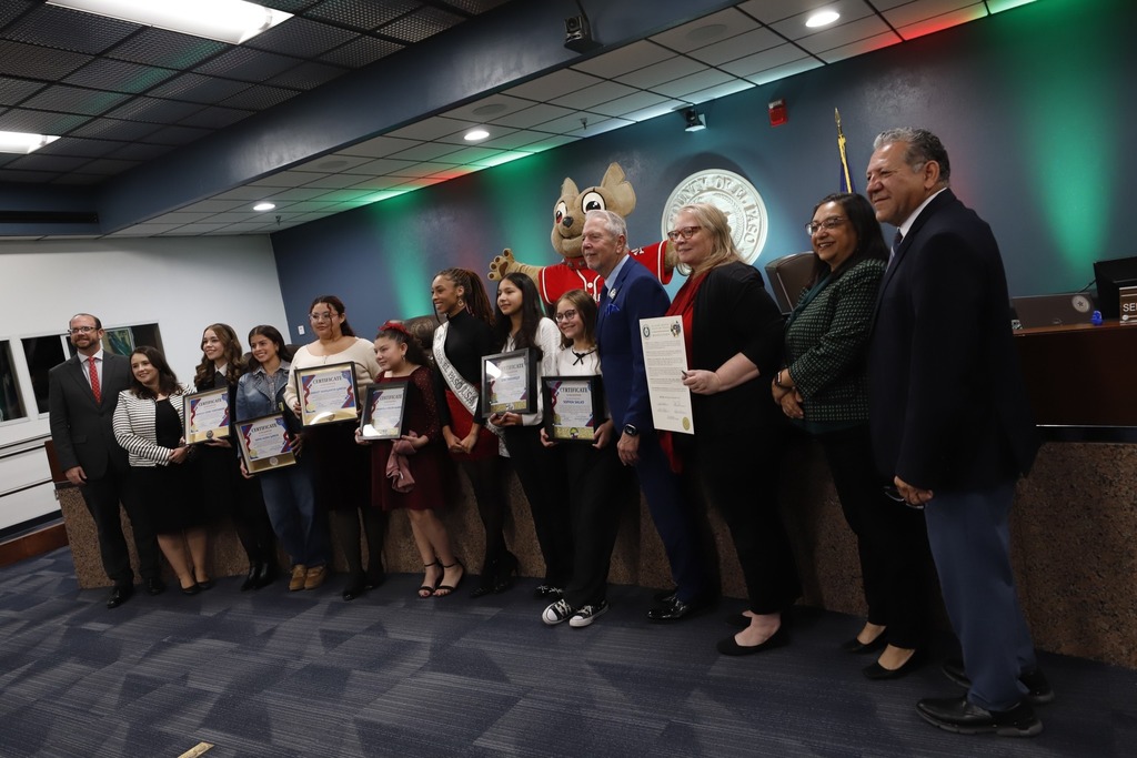 The El Paso County Elections Department and Commissioners Court recognize students who had outstanding designs in the "Future Voter" Sticker Design Contest