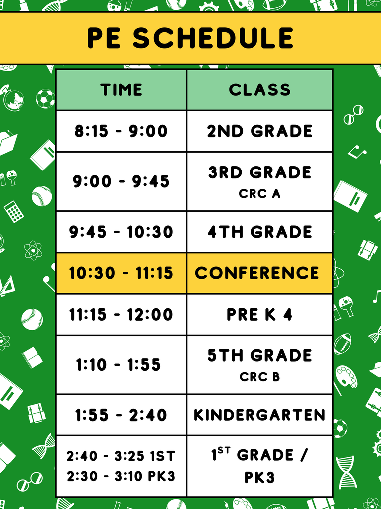 PE Schedule